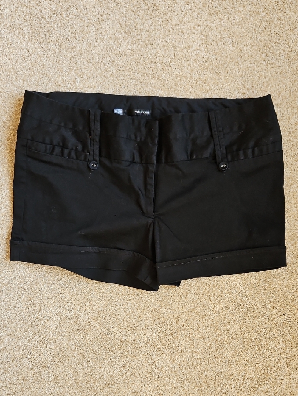 Maurices Size 11/12 Black High-Waist Cuffed Women’s Dress Shorts